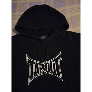 Vintage Tapout Hoodie Black 90s 2000s MMA UFC Y2K Skate Rare Embroidered